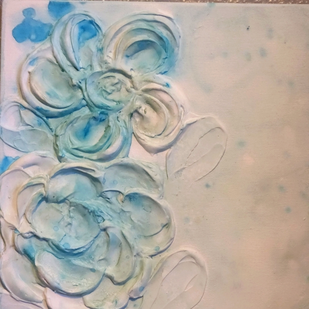 10 x 10  Alcohol ink sculpted painting